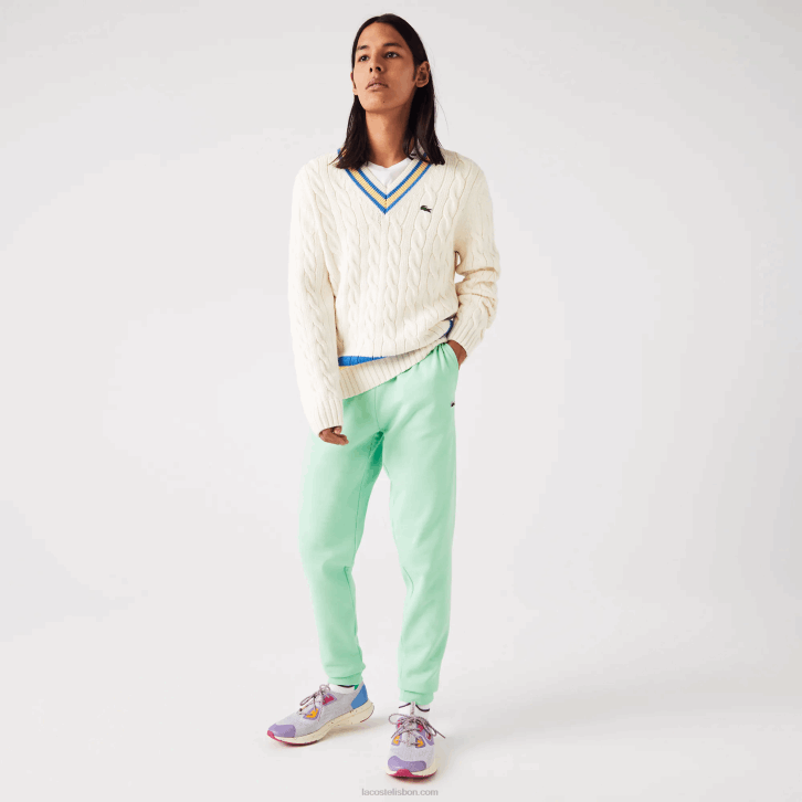 homens Lacoste verde claro 0vz calça de moletom de ajuste cônico 08D01125