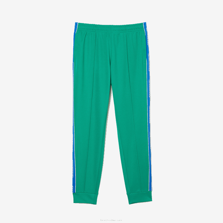 homens Lacoste verde hd2 calças de treino com bandas de contraste de herança 08D01068
