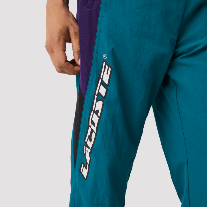 homens Lacoste verde roxo preto n10 Calça esportiva com blocos de cores de ajuste regular Heritage 08D01111