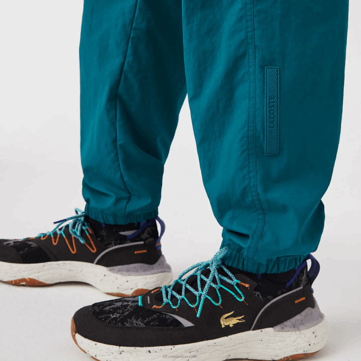 homens Lacoste verde roxo preto n10 Calça esportiva com blocos de cores de ajuste regular Heritage 08D01111