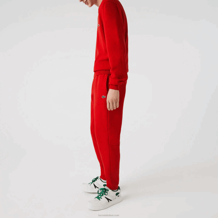 homens Lacoste vermelho 240 calça de moletom de ajuste cônico 08D0987