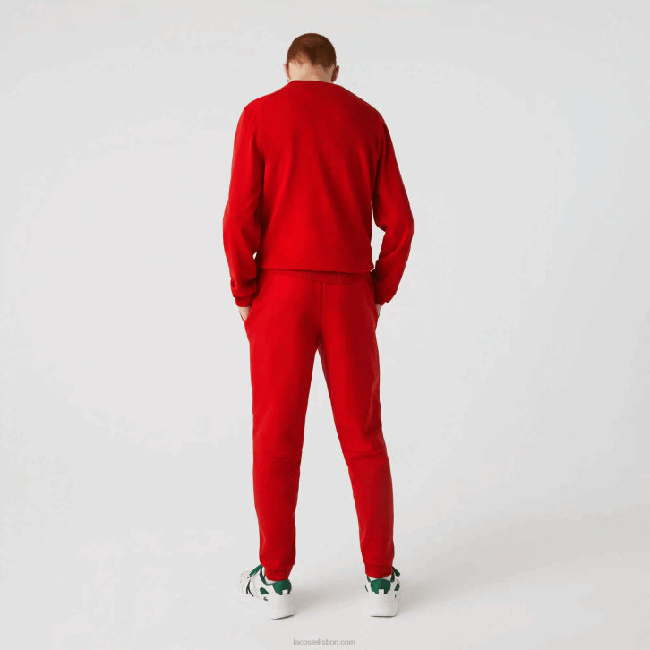 homens Lacoste vermelho 240 calça de moletom de ajuste cônico 08D0987