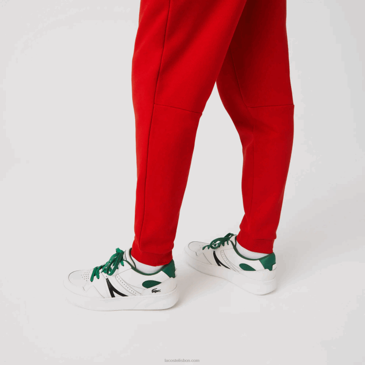 homens Lacoste vermelho 240 calça de moletom de ajuste cônico 08D0987
