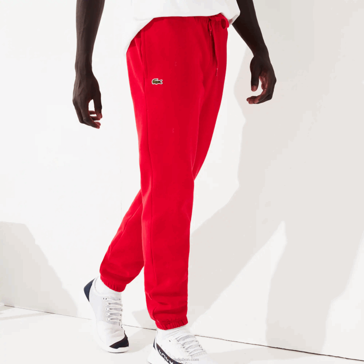 homens Lacoste vermelho 240 calça esportiva de lã para tênis 08D01153