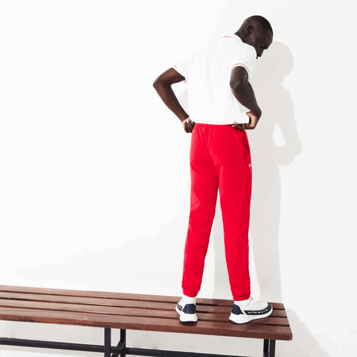 homens Lacoste vermelho 240 calça esportiva de lã para tênis 08D01153