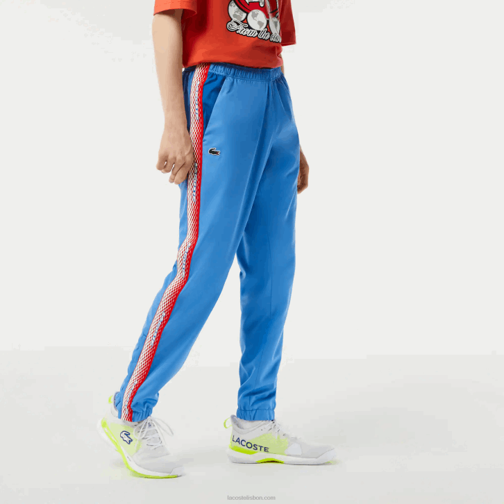 homens Lacoste yiq azul calças de trilha de ajuste regular 08D0316
