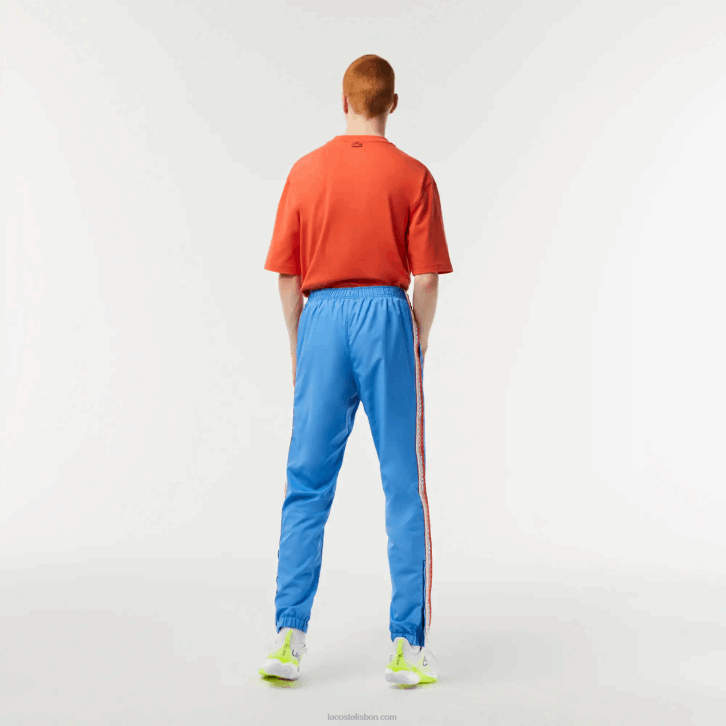 homens Lacoste yiq azul calças de trilha de ajuste regular 08D0316