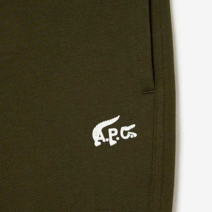 homensverde caqui wtw lacoste x a.p.c. calça de lã de algodão 08D01196