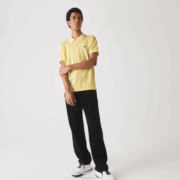 homens Lacoste amarelo 107 polo l.12.12 original 08D0241