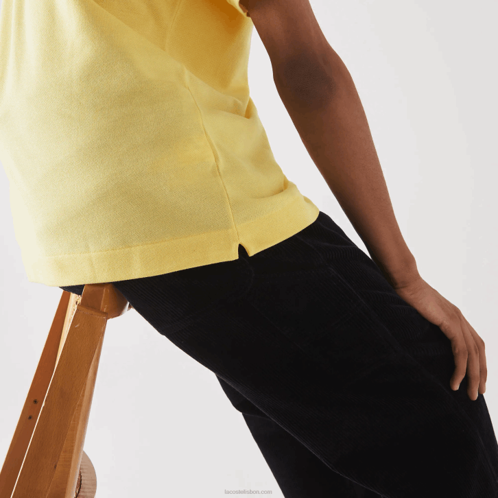 homens Lacoste amarelo 107 polo l.12.12 original 08D0241
