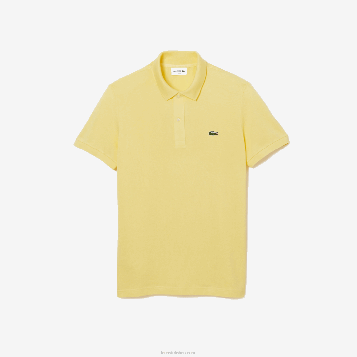 homens Lacoste amarelo 107 polo slim fit L.12.12 original 08D0220