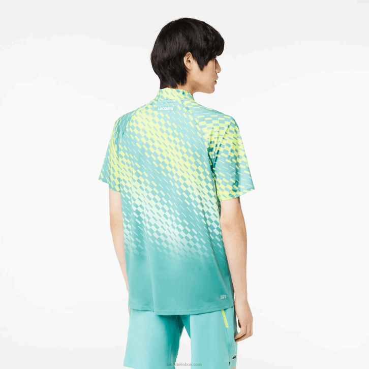 homens Lacoste amarelo claro verde vri tênis x novak djokovic versão jogador polo 08D044