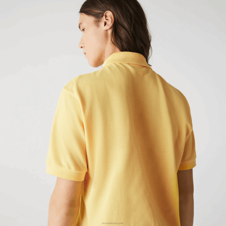 homens Lacoste amarelo z0a polo l.12.12 original 08D0870