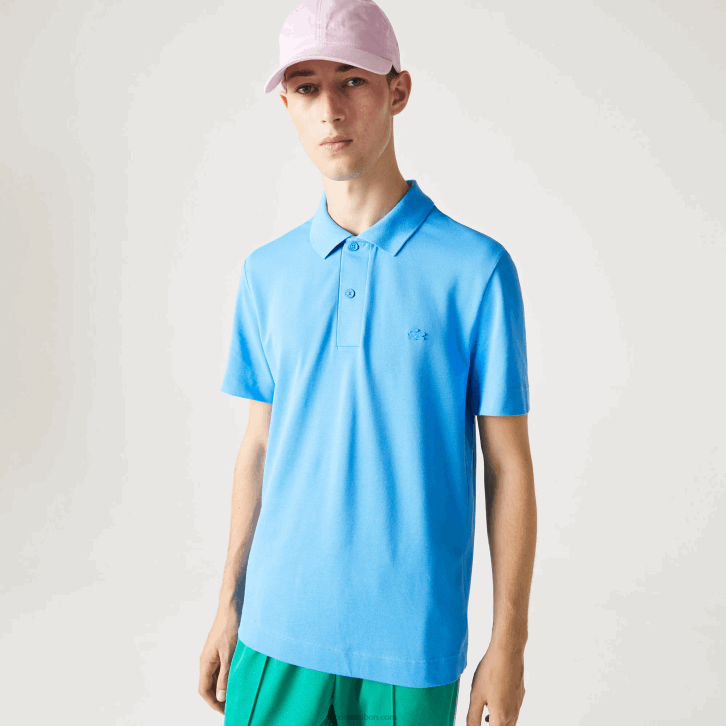homens Lacoste azul 4x pólo piquê de algodão respirável de movimento ativo 08D0898