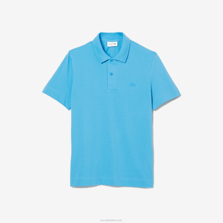 homens Lacoste azul 4x pólo piquê de algodão respirável de movimento ativo 08D0898