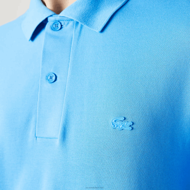 homens Lacoste azul 4x pólo piquê de algodão respirável de movimento ativo 08D0898