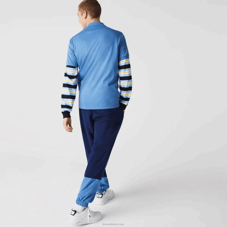 homens Lacoste azul 776 polo de algodão pima de ajuste regular 08D0928