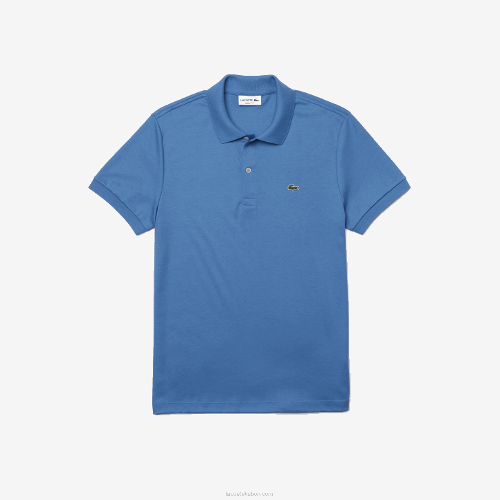 homens Lacoste azul 776 polo de algodão pima de ajuste regular 08D0928