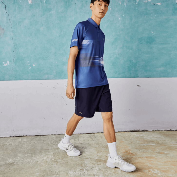 homens Lacoste azul 78x shorts esportivos x novak djokovic light stretch 08D01532