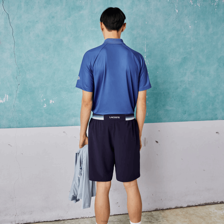 homens Lacoste azul 78x shorts esportivos x novak djokovic light stretch 08D01532