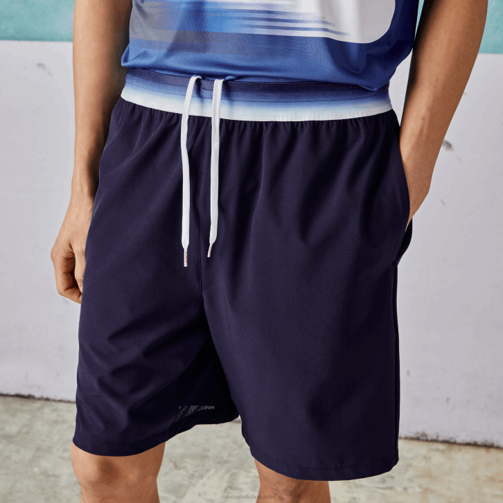 homens Lacoste azul 78x shorts esportivos x novak djokovic light stretch 08D01532