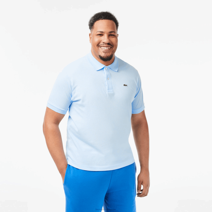 homens Lacoste azul claro t01 polo l.12.12 original 08D061