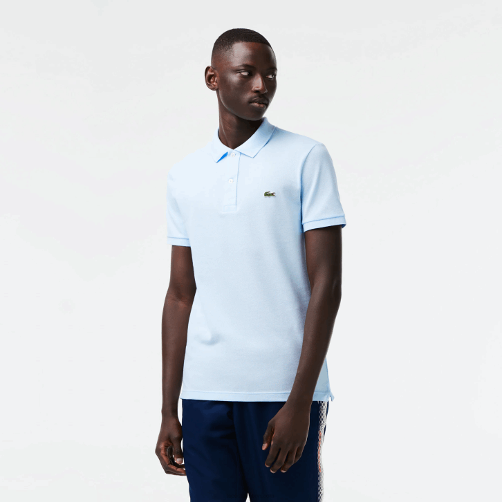homens Lacoste azul claro t01 polo slim fit L.12.12 original 08D0806