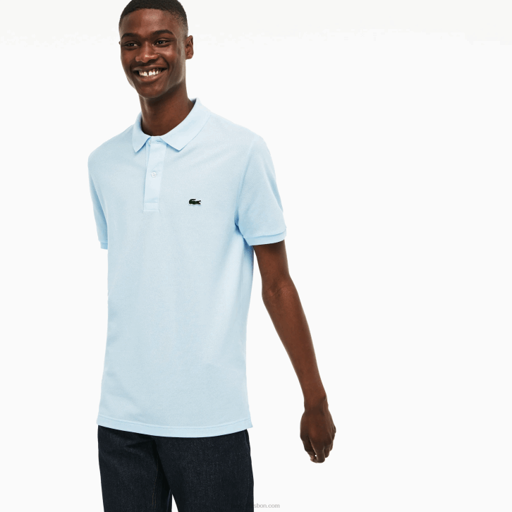 homens Lacoste azul claro t01 polo slim fit L.12.12 original 08D0806