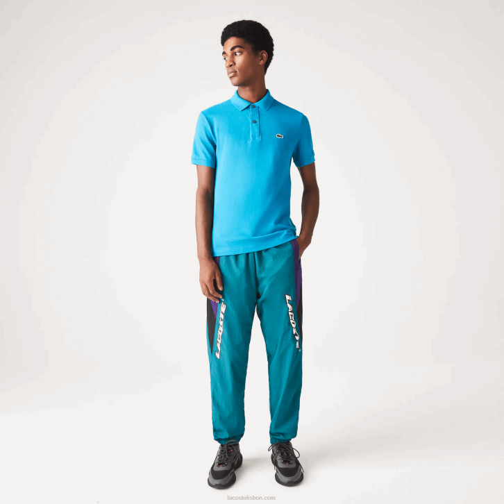 homens Lacoste azul gh9 polo slim fit L.12.12 original 08D0837