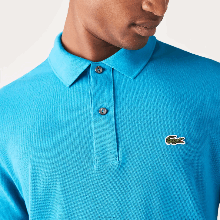 homens Lacoste azul gh9 polo slim fit L.12.12 original 08D0837