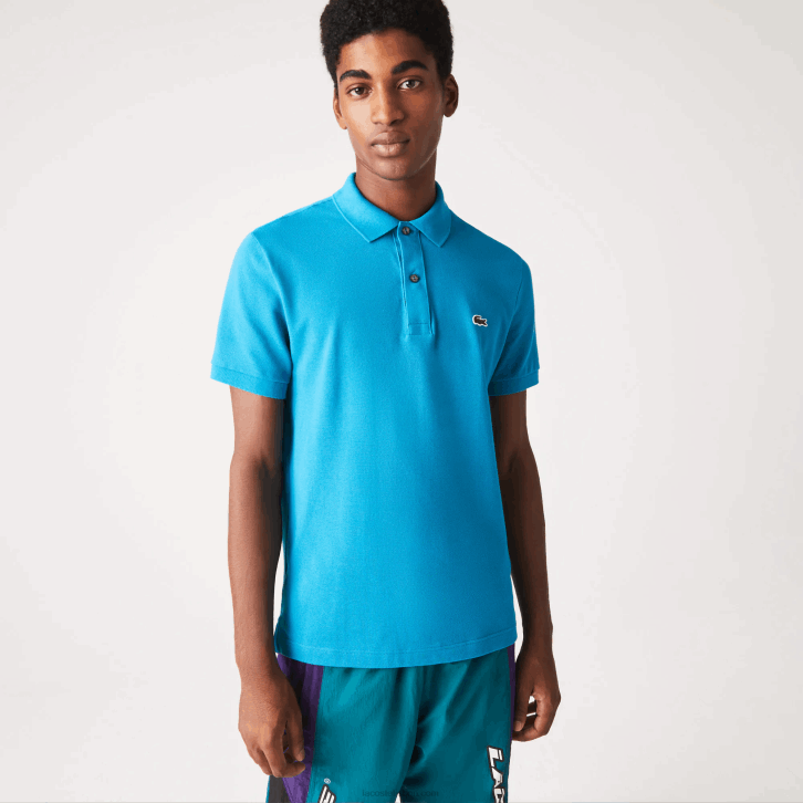 homens Lacoste azul gh9 polo slim fit L.12.12 original 08D0837