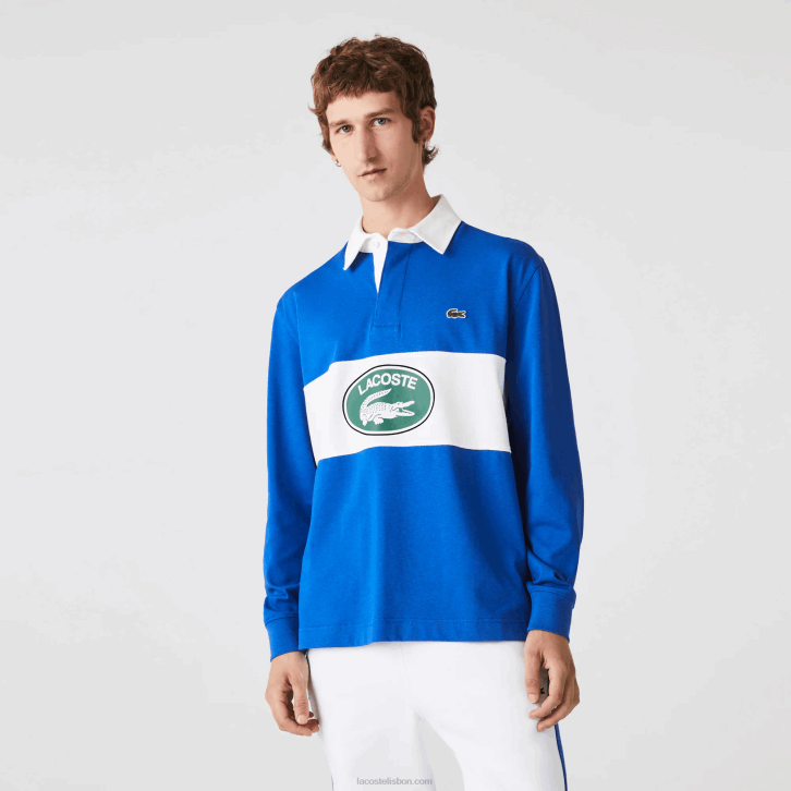 homens Lacoste azul k1q polo de rugby solto de marca 08D01688