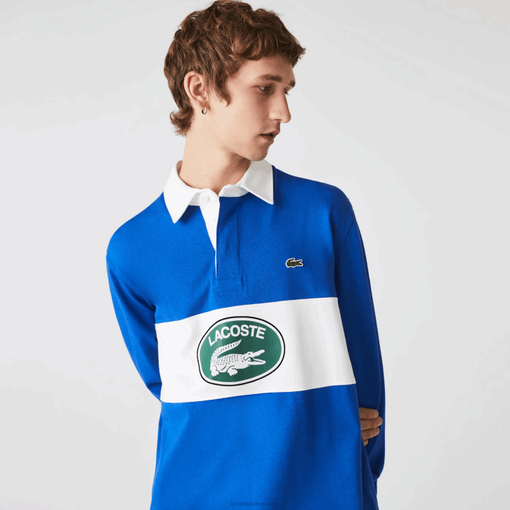 homens Lacoste azul k1q polo de rugby solto de marca 08D01688