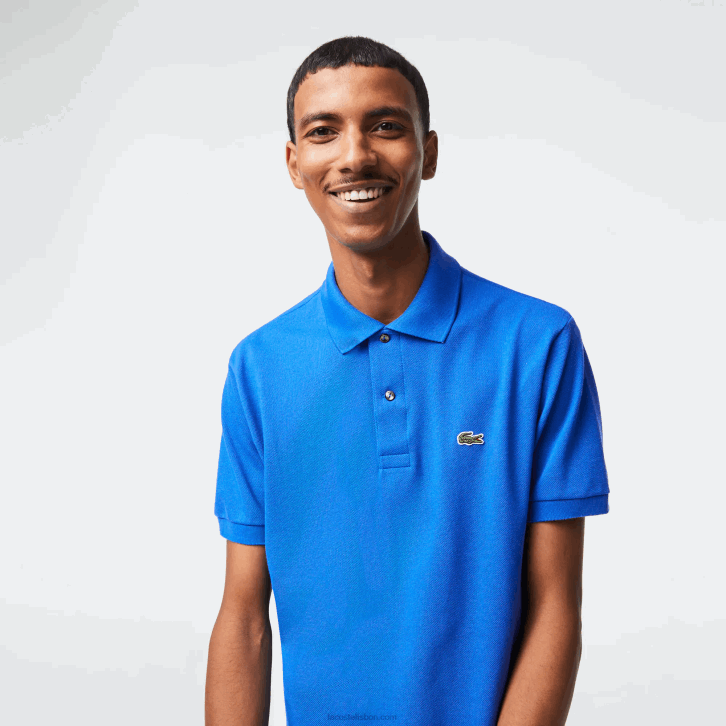 homens Lacoste azul kxb polo l.12.12 original 08D0191