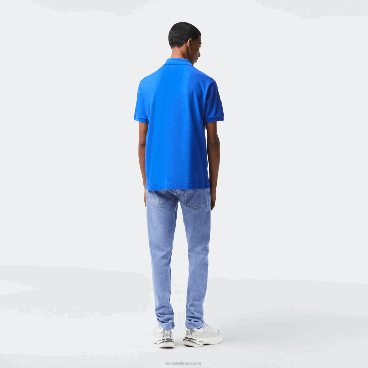 homens Lacoste azul kxb polo l.12.12 original 08D0191
