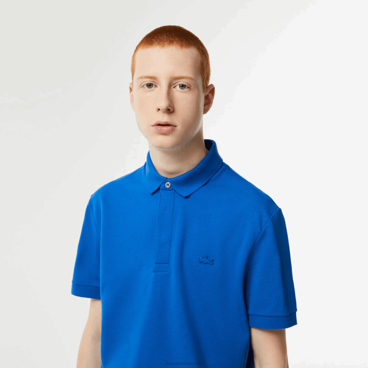 homens Lacoste azul kxb polo smart paris em piquê de algodão elástico 08D078