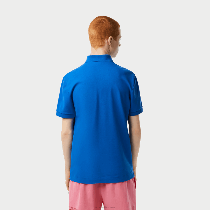 homens Lacoste azul kxb polo smart paris em piquê de algodão elástico 08D078