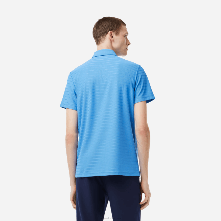 homens Lacoste azul l99 polo de golfe respirável texturizado esportivo 08D067