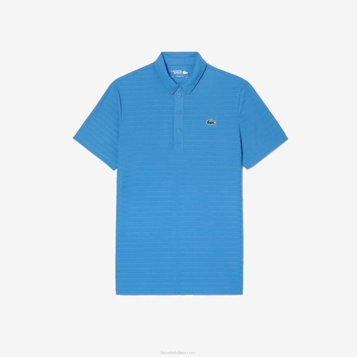 homens Lacoste azul l99 polo de golfe respirável texturizado esportivo 08D067