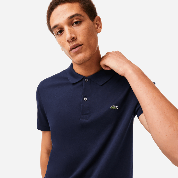 homens Lacoste azul marinho 166 polo de algodão pima de ajuste regular 08D0791