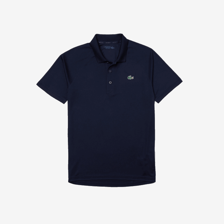 homens Lacoste azul marinho 166 polo interlock respirável e resistente à abrasão esportivo 08D0166