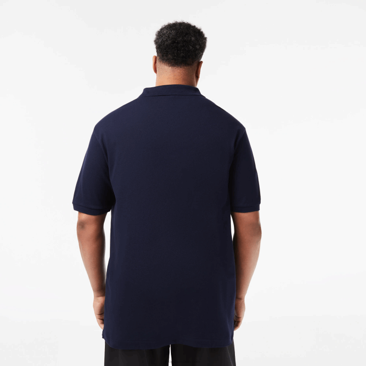 homens Lacoste azul marinho 166 polo petit piquet de algodão - plus size - alto 08D0189