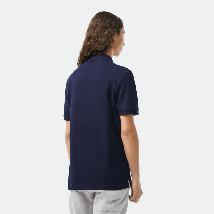 homens Lacoste azul marinho 166 polo slim fit L.12.12 original 08D0685