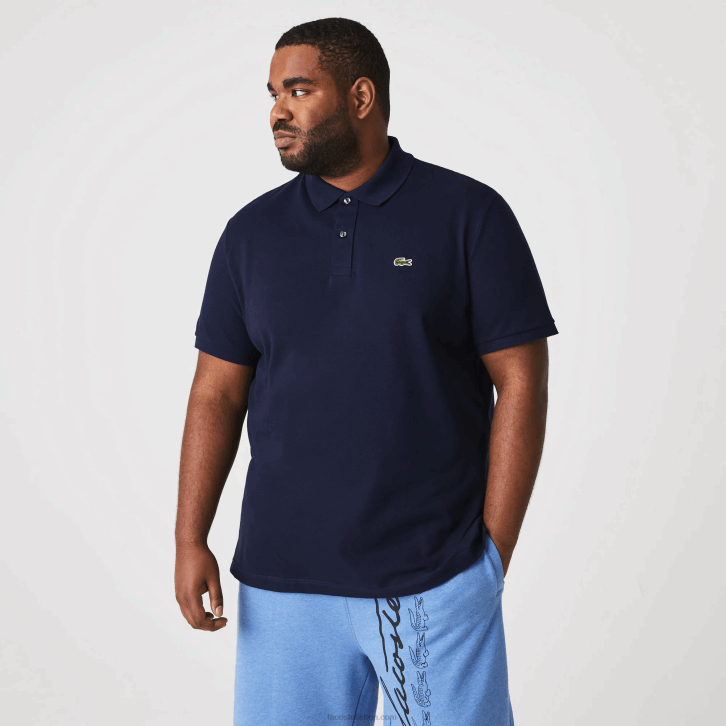 homens Lacoste azul marinho 166 polo slim fit L.12.12 original 08D0685