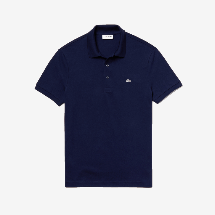 homens Lacoste azul marinho 166 polo slim fit petit pique stretch 08D0563