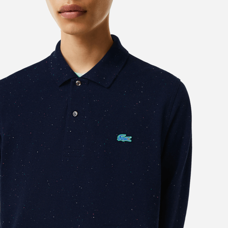 homens Lacoste azul marinho 7cg polo clássico com estampa salpicada 08D0704