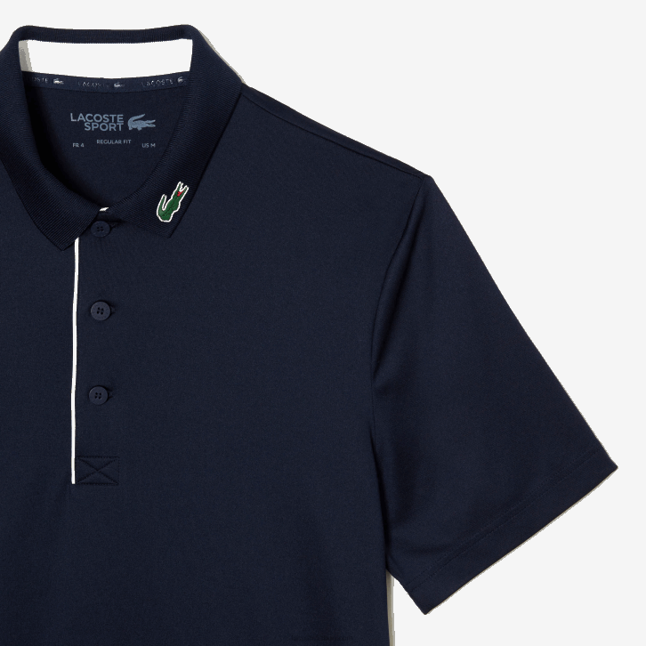 homens Lacoste azul marinho branco 525 camisa pólo de golfe jersey esporte 08D0596