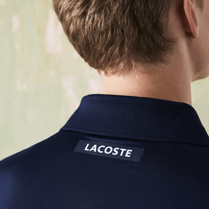 homens Lacoste azul marinho roxo verde xc3 pólo de tênis esportivo ultra-dry piquê 08D0784