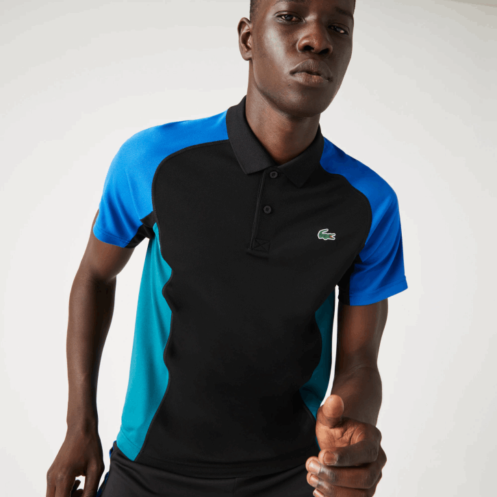 homens Lacoste azul preto verde y57 polo de tênis esportivo termorregulador 08D0780