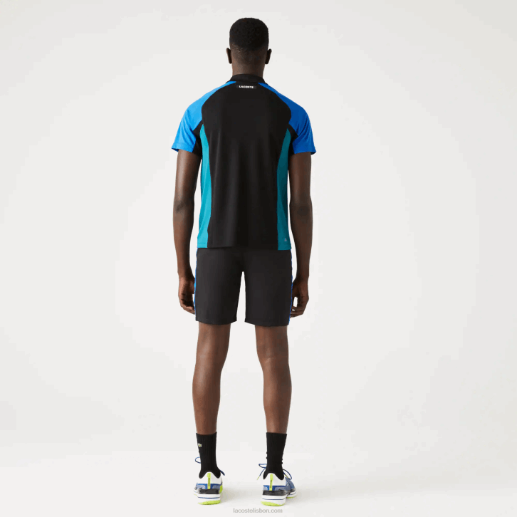 homens Lacoste azul preto verde y57 polo de tênis esportivo termorregulador 08D0780